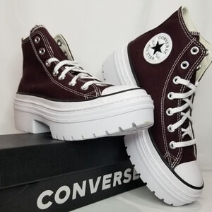 Converse Women's CTAS Lugged Heel Platform Hi Tops Size 8 A09401C Bloodstone NWT